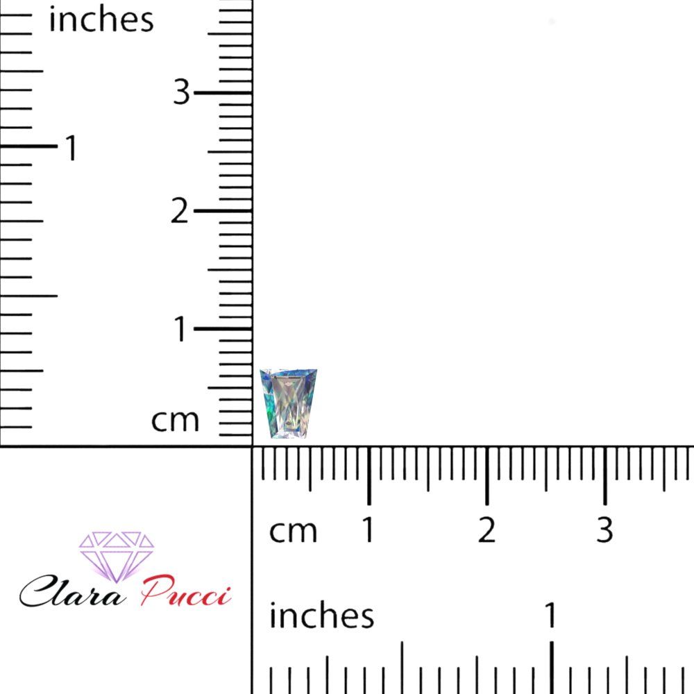 0.25 ct Tapered Baguette Cut VVS1 Synthetic Blue moissanite
