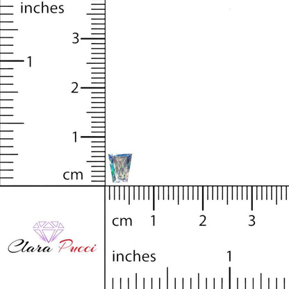 0.25 ct Tapered Baguette Cut VVS1 Synthetic Blue moissanite