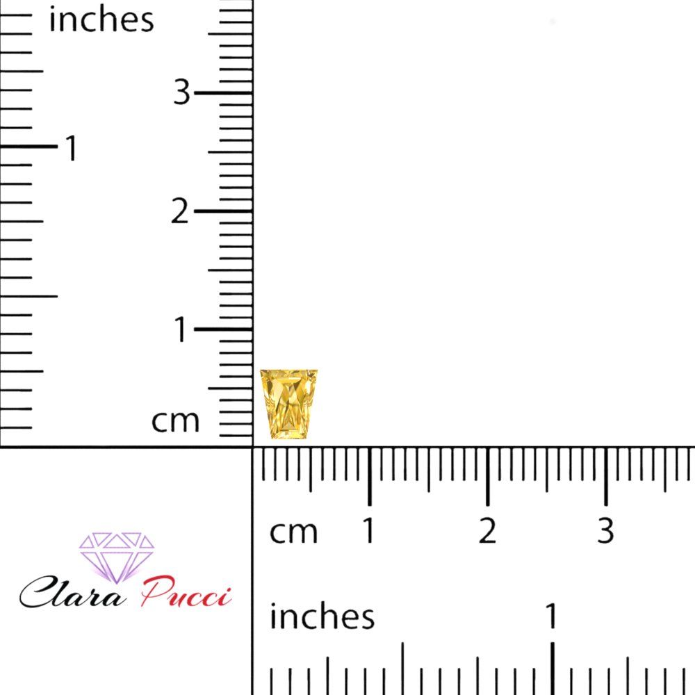 0.25 ct Tapered Baguette Cut VVS1 Natural Yellow Citrine