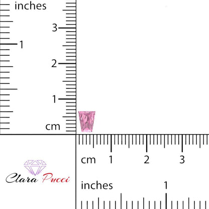 0.25 ct Tapered Baguette Cut VVS1 Simulated Pink