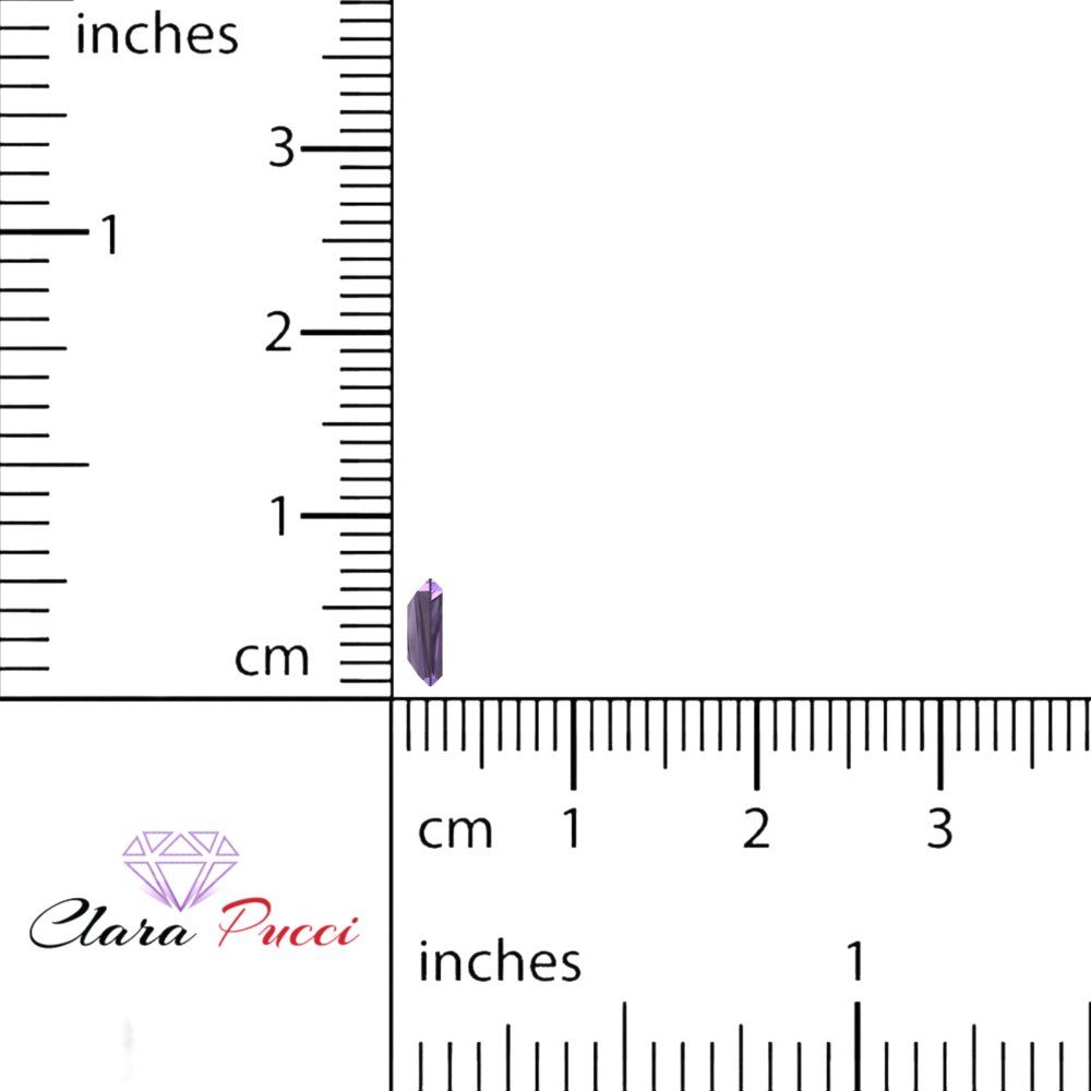 0.25 ct Tapered Baguette Cut VVS1 Simulated Purple Alexandrite