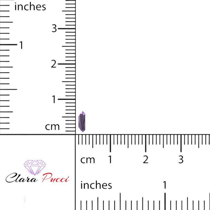 0.25 ct Tapered Baguette Cut VVS1 Simulated Purple Alexandrite