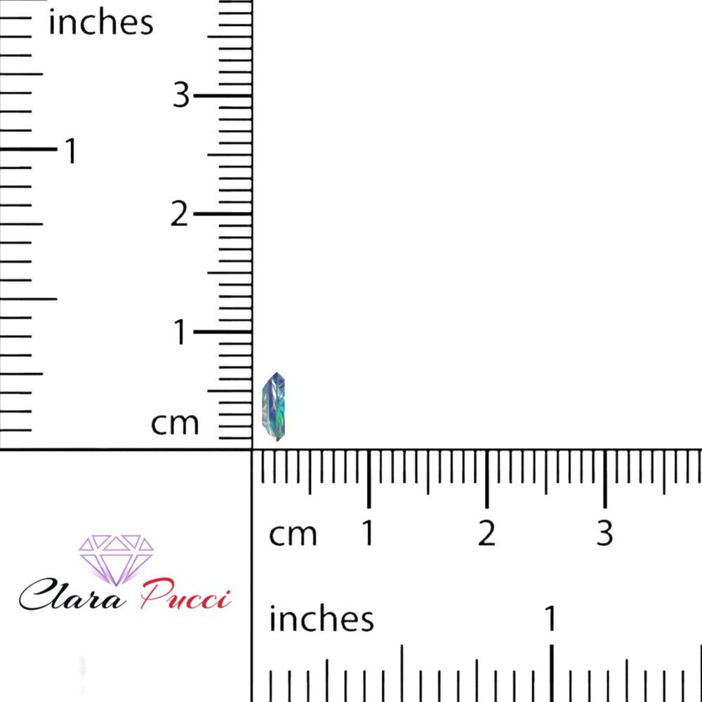 0.25 ct Tapered Baguette Cut VVS1 Synthetic Blue moissanite