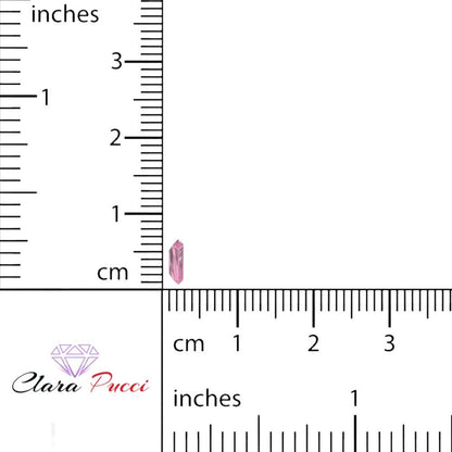 0.25 ct Tapered Baguette Cut VVS1 Simulated Pink