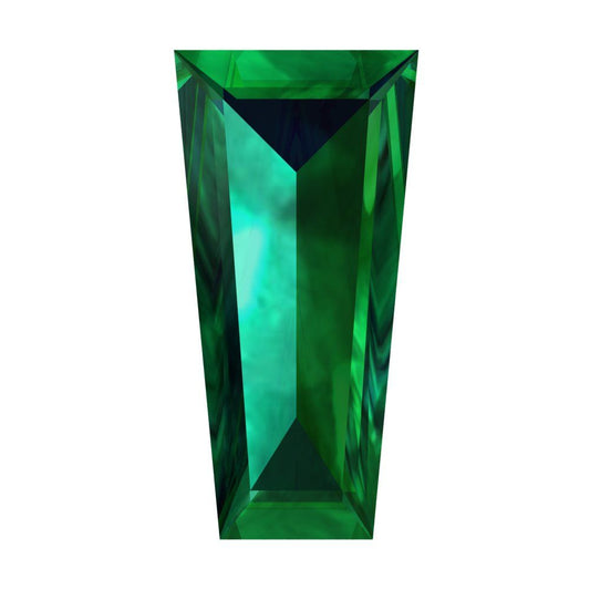 0.25 ct Tapered Baguette Cut VVS1 Simulated Green Emerald