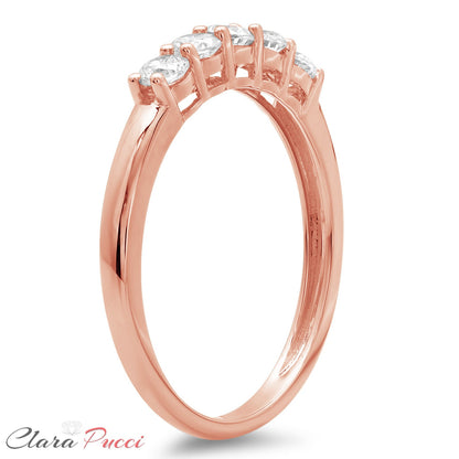 14k Wedding Sets, Wedding Sets 14k, Wedding 14k Sets, 0.50 Ct Round Cut 5-stone Engagement Wedding Designer Ring Band Solid 14k Rose Gold