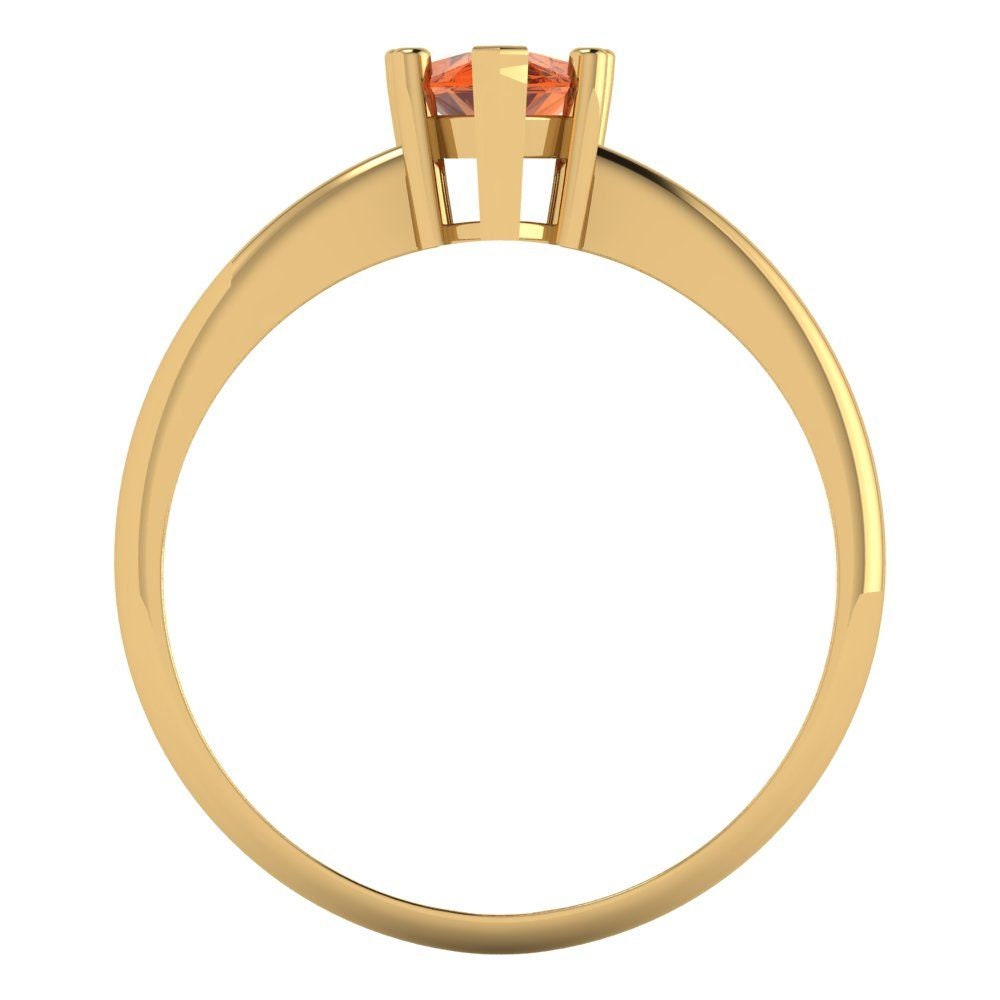 1.0 ct Brilliant Pear Cut Simulated Ruby Stone Yellow Gold Solitaire Ring