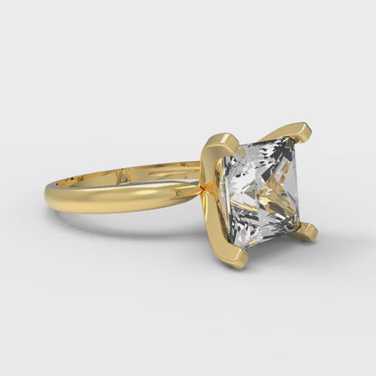 3 cttw Zirconia Simulated Diamond Solitaire  Engagement Ring - Solid Gold (VVS1, Princess Cut,8.0mm)