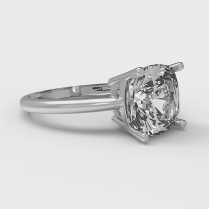 2.5 cttw Certified Moissanite Solitaire  Engagement Ring - Solid Gold (VVS1, D-F,Cushion Cut,8mm)