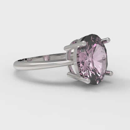 2.5 cttw Zirconia Simulated Pink Diamond Solitaire  Engagement Ring - Solid Gold (VVS1, Oval Cut,9.5x7.5mm)
