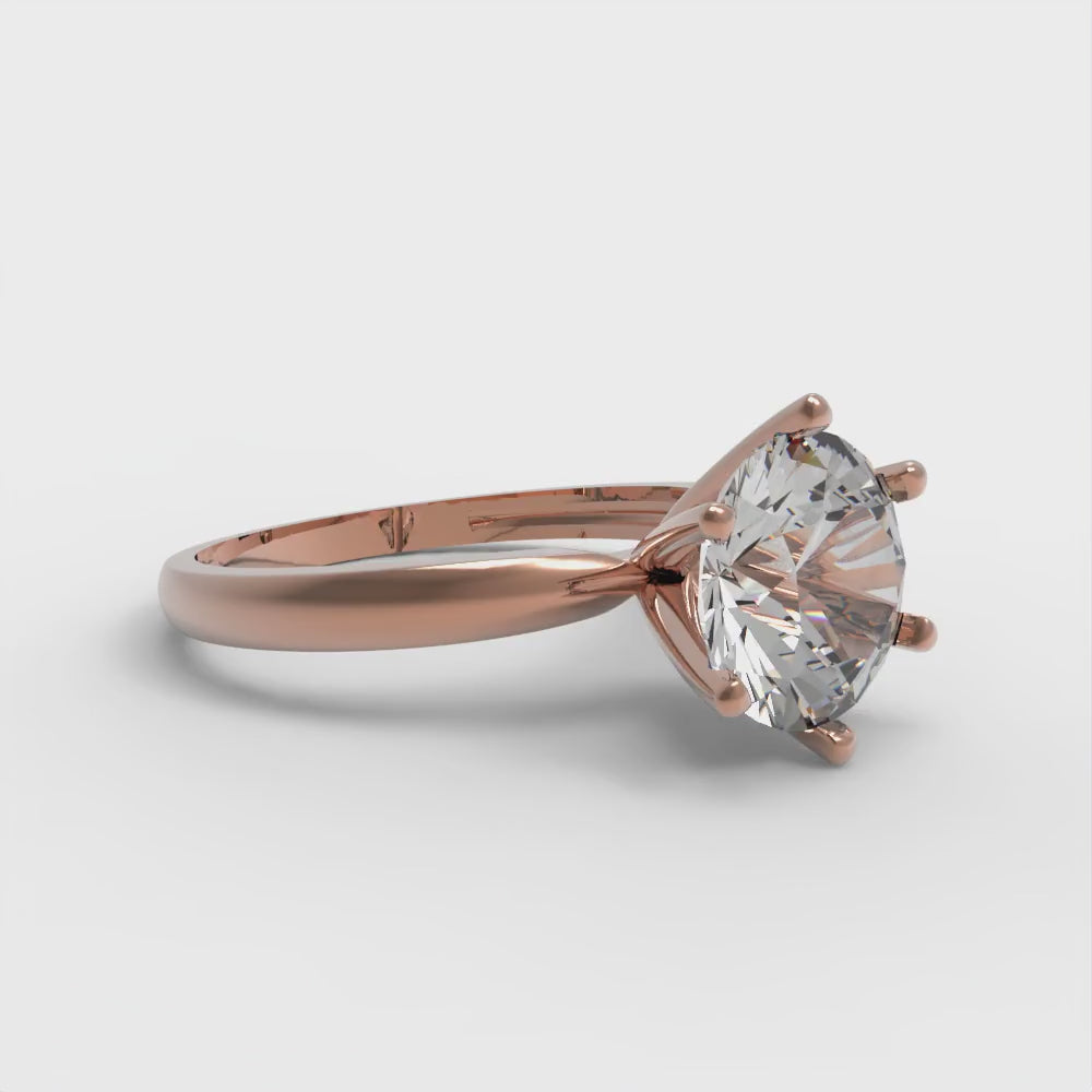 2 cttw Certified Moissanite Solitaire  Engagement Ring - Solid Gold (VVS1, D-F,Round Cut,8.0mm)