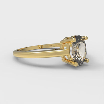 1 cttw Natural Morganite Solitaire  Engagement Ring - Solid Gold (Oval Cut,7x5mm)