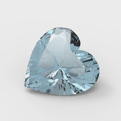 0.5 to 2 ct Heart Cut VVS1 Natural Blue Aquamarine March Birthstone