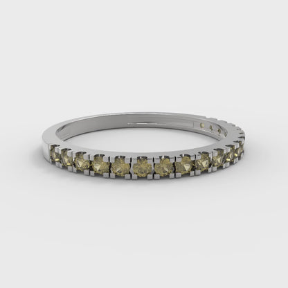 0.285 cttw Simulated Yellow Diamond Round Cut White Gold Eternity Wedding Band