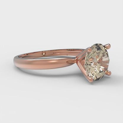 1.5 cttw Natural Morganite Solitaire  Engagement Ring - Solid Gold (Round Cut,7.5mm)