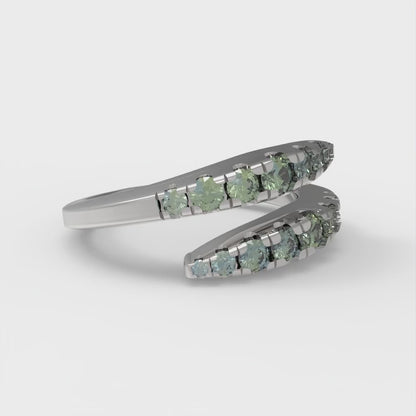 0.235 cttw Blue Moissanite Round Cut White Gold Eternity Wedding Band