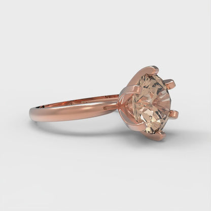 3 cttw Yellow Moissanite Solitaire  Engagement Ring - Solid Gold (Round Cut,9.0mm)