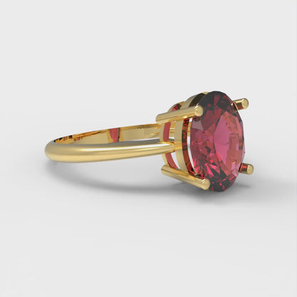 2 cttw Natural Garnet Solitaire  Engagement Ring - Solid Yellow Gold (VVS1, Oval Cut,9x7mm)