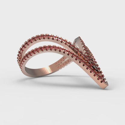 0.525 cttw Natural Garnet Statement Engagement Ring - Solid Gold (Round Cut,1.0mm)