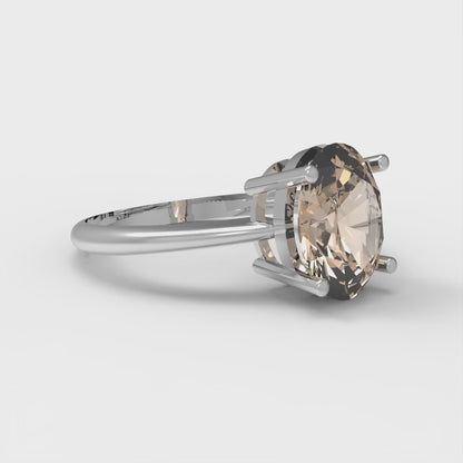 2 cttw Yellow Moissanite Solitaire  Engagement Ring - Solid Gold (Oval Cut,9x7mm)