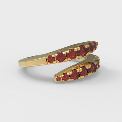 0.235 cttw Natural Garnet Round Cut Yellow Gold Eternity Wedding Band