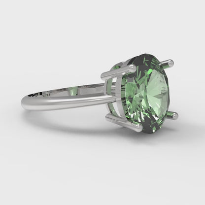 2.5 cttw Zirconia Simulated Green Diamond Solitaire  Engagement Ring - Solid Gold (VVS1, Oval Cut,9.5x7.5mm)