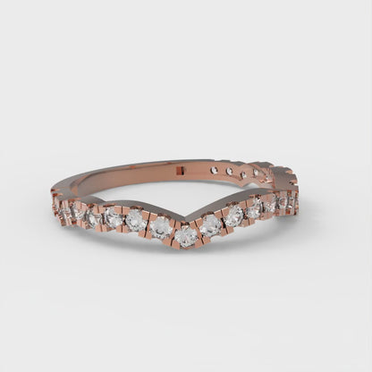 0.36 cttw Moissanite Round Cut Rose Gold Eternity Wedding Band
