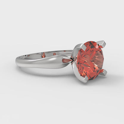 2.5 cttw Zirconia Simulated Red Diamond Solitaire  Engagement Ring - Solid Gold (VVS1, Round Cut,8.5mm)