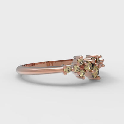 0.17 cttw Simulated Yellow Diamond Round Cut Rose Gold Eternity Wedding Band