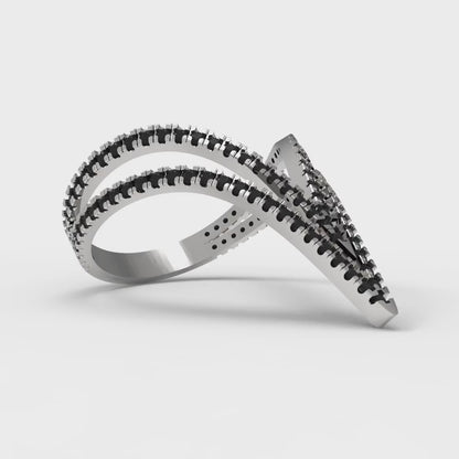 0.525 cttw Natural Onyx Statement Engagement Ring - Solid Gold (Round Cut,1.0mm)