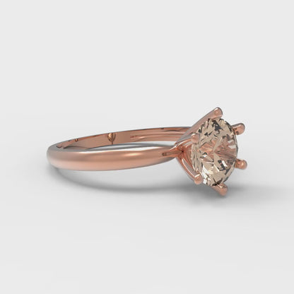 1 cttw Yellow Moissanite Solitaire  Engagement Ring - Solid Gold (Round Cut,6.5mm)