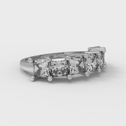 1.75 cttw Simulated Diamond Princess Cut White Gold Eternity Wedding Band