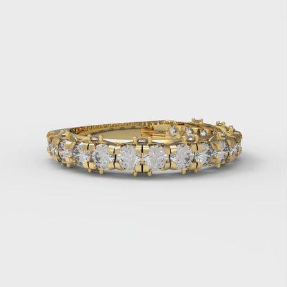 3.13 cttw Moissanite Round Cut Yellow Gold Eternity Wedding Band