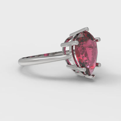 2 cttw Natural Garnet Solitaire  Engagement Ring - Solid Gold (Pear Cut,10x7mm)