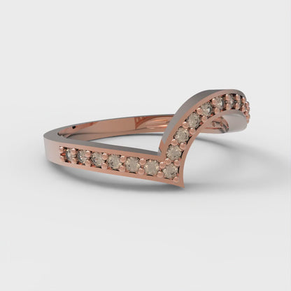 0.165 cttw Yellow Moissanite Round Cut Rose Gold Eternity Wedding Band