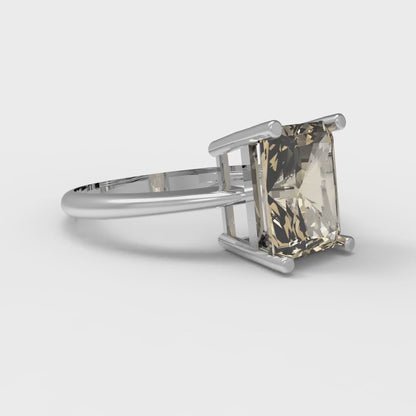 2.5 cttw Natural Morganite Solitaire  Engagement Ring - Solid Gold (Radiant Cut,8.5x6.5mm)