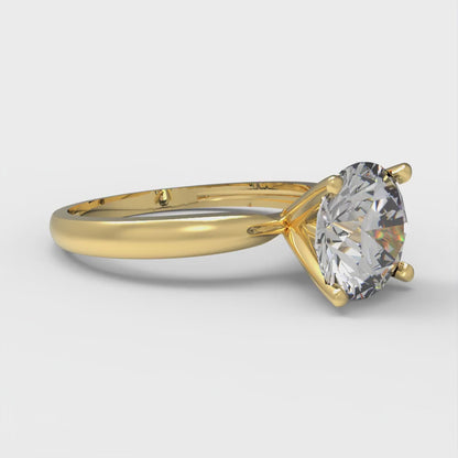 1.5 cttw Certified Moissanite Solitaire  Engagement Ring - Solid Gold (VVS1, D-F,Round Cut,7.5mm)