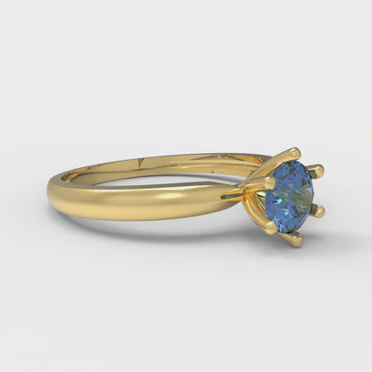 0.5 cttw Simulated Tanzanite Solitaire  Engagement Ring - Solid Gold (Round Cut,5.0mm)