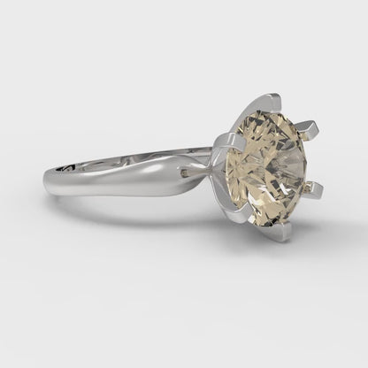 2.5 cttw Natural Morganite Solitaire  Engagement Ring - Solid Gold (Round Cut,8.5mm)