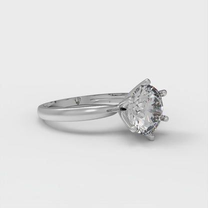 1.5 cttw Certified Moissanite Solitaire  Engagement Ring - Solid Gold (VVS1, D-F,Round Cut,7.5mm)