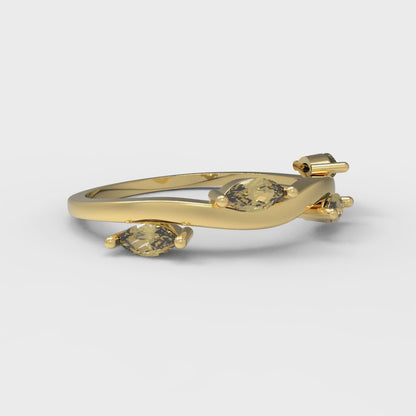 0.4 cttw Simulated Yellow Diamond Marquise Cut Yellow Gold Eternity Wedding Band