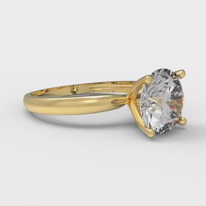 2 cttw Zirconia Simulated Diamond Solitaire  Engagement Ring - Solid Gold (VVS1, Round Cut,8.0mm)