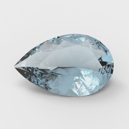 0.25 to 2.5 ct Pear Cut VVS1 Natural Blue Aquamarine March Birthstone