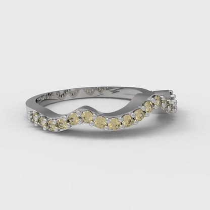 0.23 cttw Simulated Yellow Diamond Round Cut White Gold Eternity Wedding Band