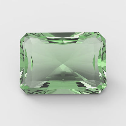 1 to 2.5 ct Radiant Cut VVS1 Simulated Light Green August Birthstone