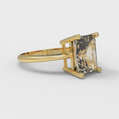 2.5 cttw Natural Morganite Solitaire  Engagement Ring - Solid Gold (Radiant Cut,8.5x6.5mm)