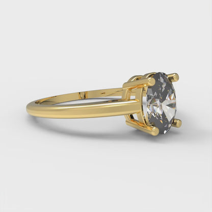 1 cttw Zirconia Simulated Diamond Solitaire  Engagement Ring - Solid Gold (VVS1, Oval Cut,7x5mm)