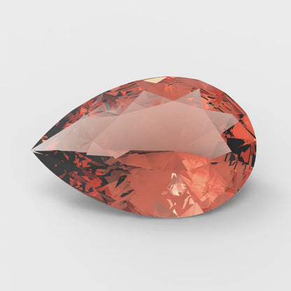 0.25 to 2.5 ct Pear Cut VVS1 Simulated Red January Birthstone