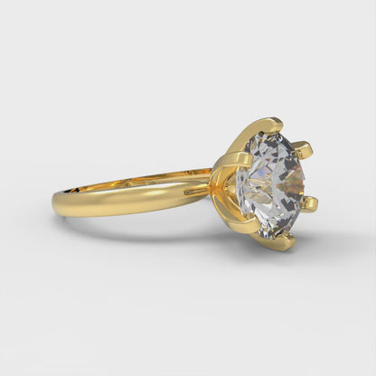 3 cttw Certified Moissanite Solitaire  Engagement Ring - Solid Gold (VVS1, D-F,Round Cut,9mm)