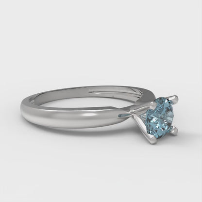 0.5 cttw Natural Sky Blue Topaz Solitaire  Engagement Ring - Solid Gold (Round Cut,5.0mm)